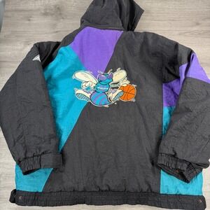 Vintage 90s Apex One Charlotte Hornets Jacket Full Zip XL READ